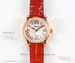 GB Factory Chopard Happy Sport Rose Gold Case Red Leather 30 MM Cal.2892 Automatic Ladies' Watch